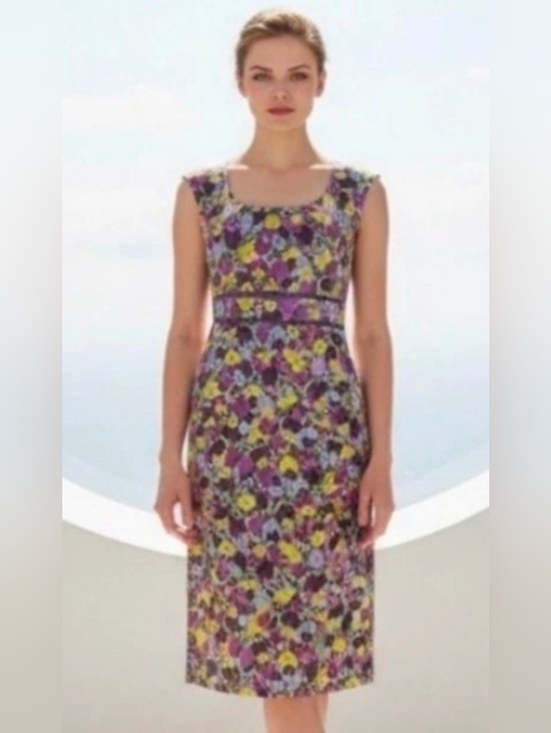 Boden Dresses & Skirts - Boden Valentine Tulip Dress Floral Sheath Midi Purple Sz 8 Pastel Coquette Retro